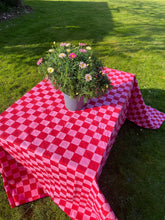 Pink & Red Checkerboard Tablecloth